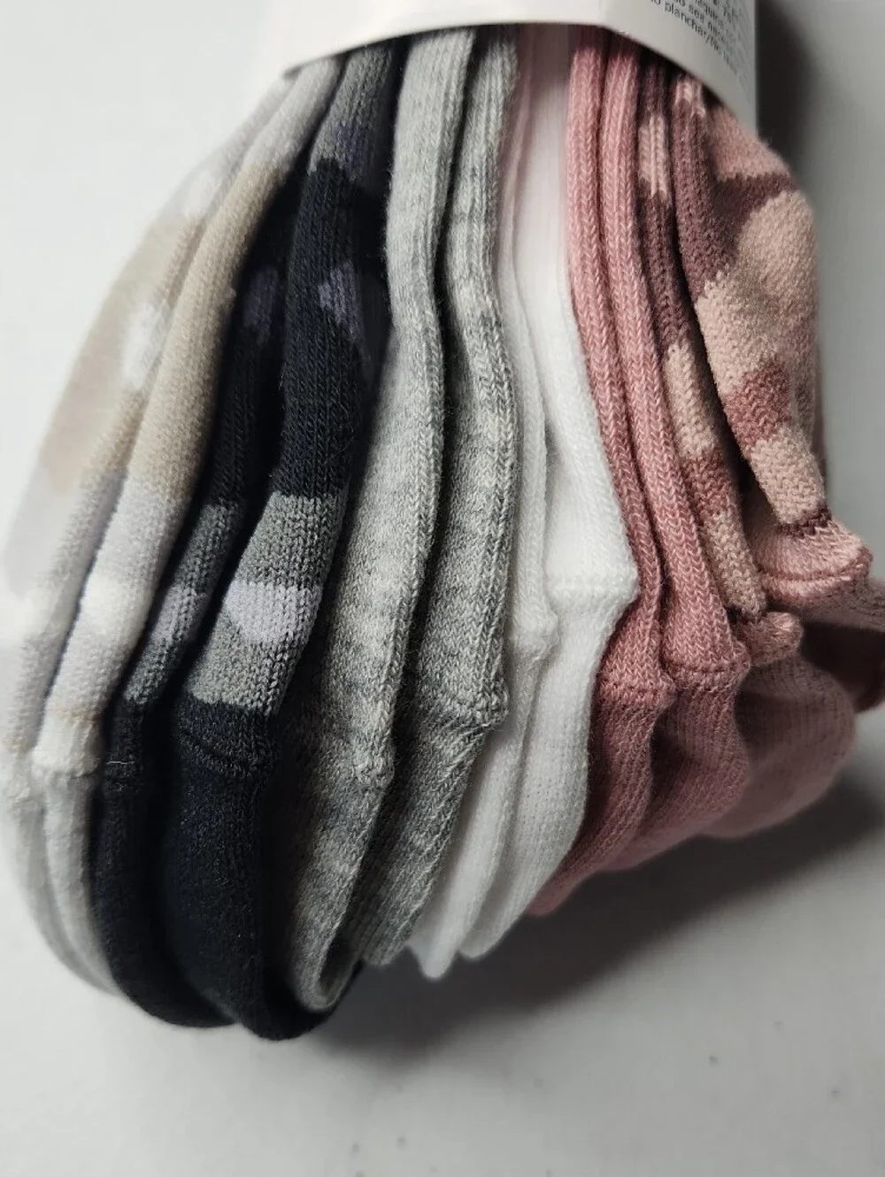 Old Navy Ankle Socks - Gray, White & Tan Camouflage Pack